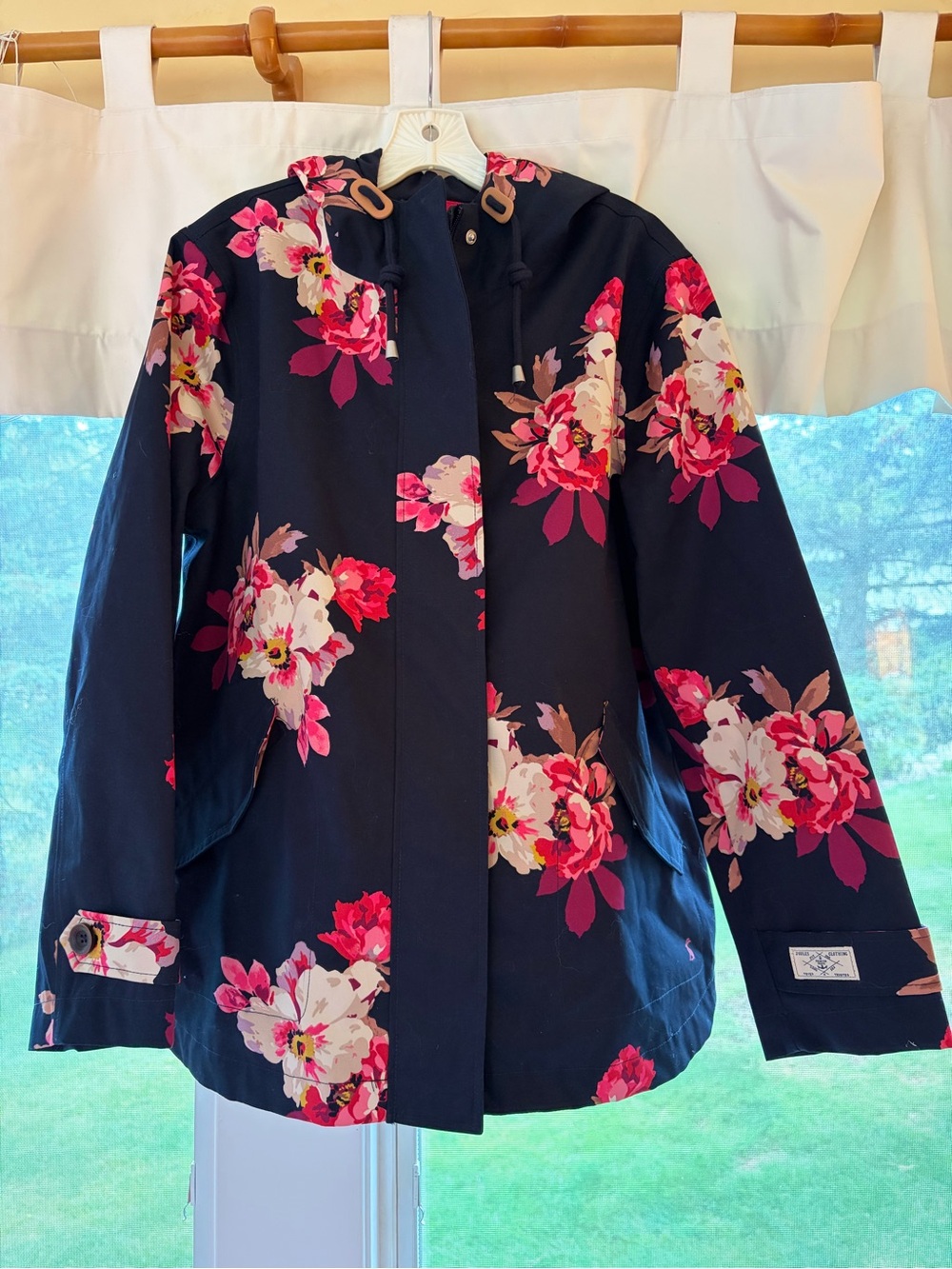 Joules | Floral Hooded Waterproof Rain Jacket - Picture 2 of 11